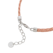 Rose Mesh $\&$ Diamond Slider Sterling Silver Bracelet