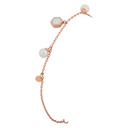 Rose Gold Pearl Charm Bracelet
