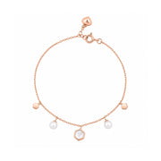 Rose Gold Pearl Charm Bracelet