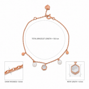Rose Gold Pearl Charm Bracelet