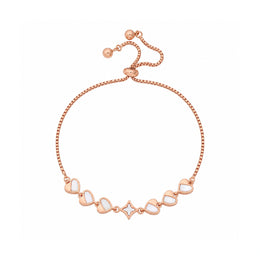 Rose Gold Clover Heart Bracelet