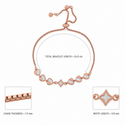 Rose Gold Clover Heart Bracelet