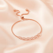 Rose Gold Baguette Slider Bracelet