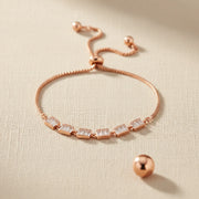 Rose Gold Baguette Slider Bracelet