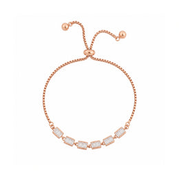 Rose Gold Baguette Slider Bracelet