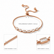 Rose Gold Baguette Slider Bracelet