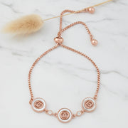 Rose Gold Circle Charm Bracelet