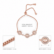 Rose Gold Circle Charm Bracelet