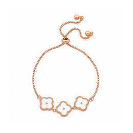 Rose Gold Clover Slider Bracelet