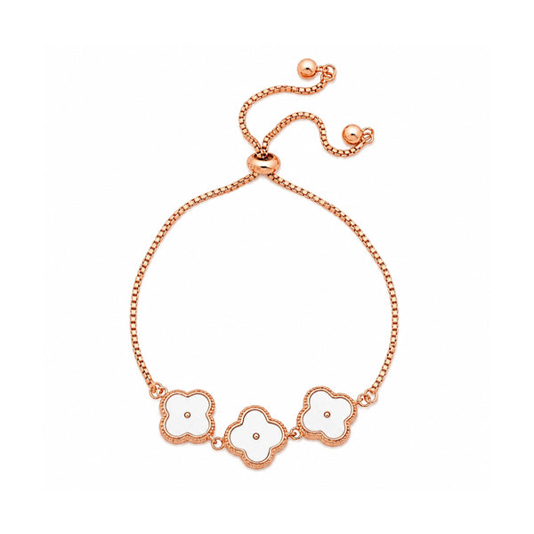 Rose Gold Clover Slider Bracelet