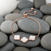 Rose Gold Clover Slider Bracelet