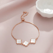Rose Gold Clover Slider Bracelet