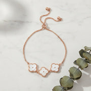 Rose Gold Clover Slider Bracelet