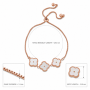 Rose Gold Clover Slider Bracelet