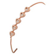 Rose Gold Heartbeat CZ Line Bracelet - 925 Sterling Silver