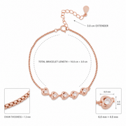 Rose Gold Heart Spark Bracelet
