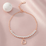 Rose Gold Heart Tennis Bracelet