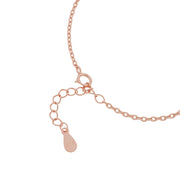 Rose Gold Pave Heart Dangle 925 Silver Bracelet