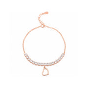 Rose Gold Heart Tennis Bracelet
