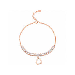 Rose Gold Heart Tennis Bracelet