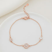 Rose Gold Halo Charm Bracelet