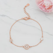 Rose Gold Halo Charm Bracelet