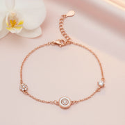 Rose Gold Halo Charm Bracelet