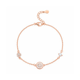Rose Gold Halo Charm Bracelet