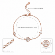 Rose Gold Halo Charm Bracelet