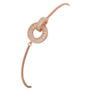 Rose Gold Vermeil Interlocking Circle 925 Silver Bracelet