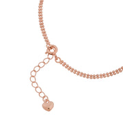 Rose Gold Black MOP Flower Bracelet - 925 Sterling Silver