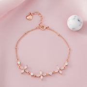 Rose Gold Floral Charm Bracelet