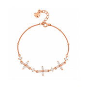 Rose Gold Floral Charm Bracelet