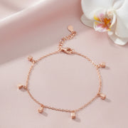 Rose Gold Cube Charm Bracelet