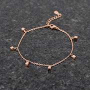 Rose Gold Cube Charm Bracelet