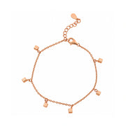 Rose Gold Cube Charm Bracelet