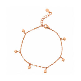 Rose Gold Cube Charm Bracelet