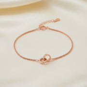Rose Gold MOP & CZ Bar Link Bracelet - 925 Sterling