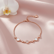 Rose Gold Solitaire Crystal & Mother-of-Pearl Bracelet