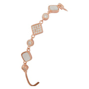 Rose Gold Solitaire Crystal & Mother-of-Pearl Bracelet