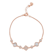 Rose Gold Solitaire Crystal & Mother-of-Pearl Bracelet