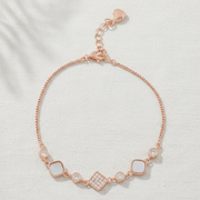 Rose Gold Solitaire Crystal & Mother-of-Pearl Bracelet