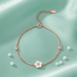 Rose Gold Plated Sterling Silver Blossom Bracelet