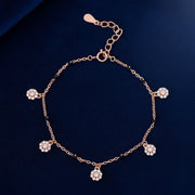 Rose Gold Charm Dangle Bracelet