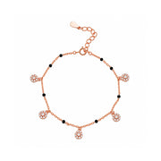 Rose Gold Charm Dangle Bracelet