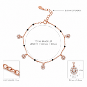 Rose Gold Charm Dangle Bracelet
