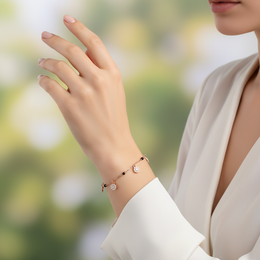 Rose Gold Sterling Silver Dangle Charm Bracelet