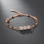 Rose Gold Triple Halo Bracelet