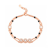 Rose Gold Triple Halo Bracelet