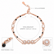 Rose Gold Triple Halo Bracelet